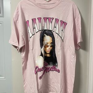Vintage Style Aaliyah Graphic Tee – Pink “One in a Million” T-Shirt